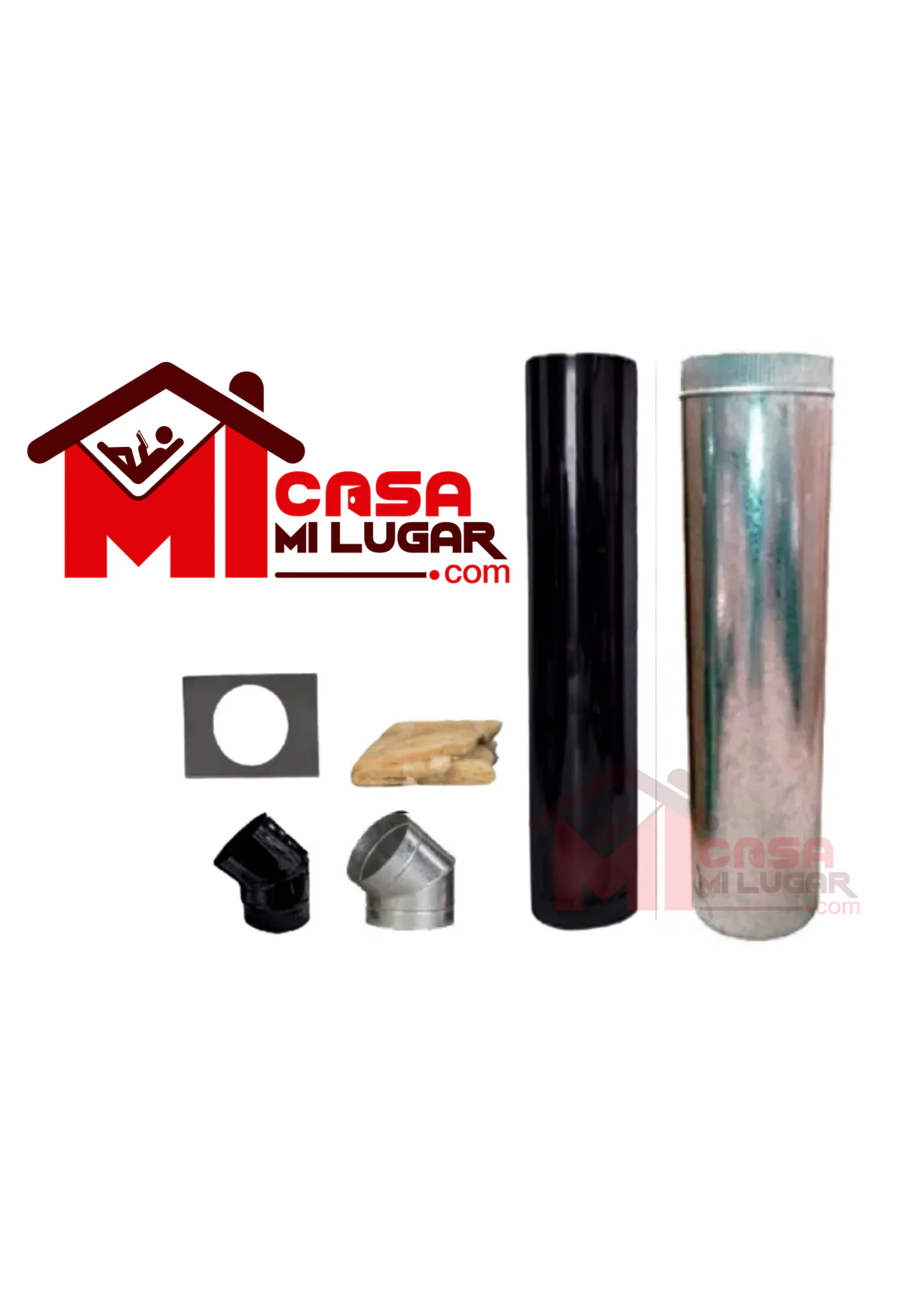 Kit complemento Pared Instalación Salamandra Enlozado 4" — vista principal, Tromen