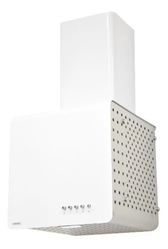 CAMPANA LLANOS CUBICA 35 - Luz Led - BLANCA/ACERO pulsante — vista principal, Llanos