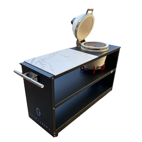 ISLA MOVIL KAMADO DEKTON 1.00 ancho - CHAPA NEGRA — vista principal, Chapa Negra
