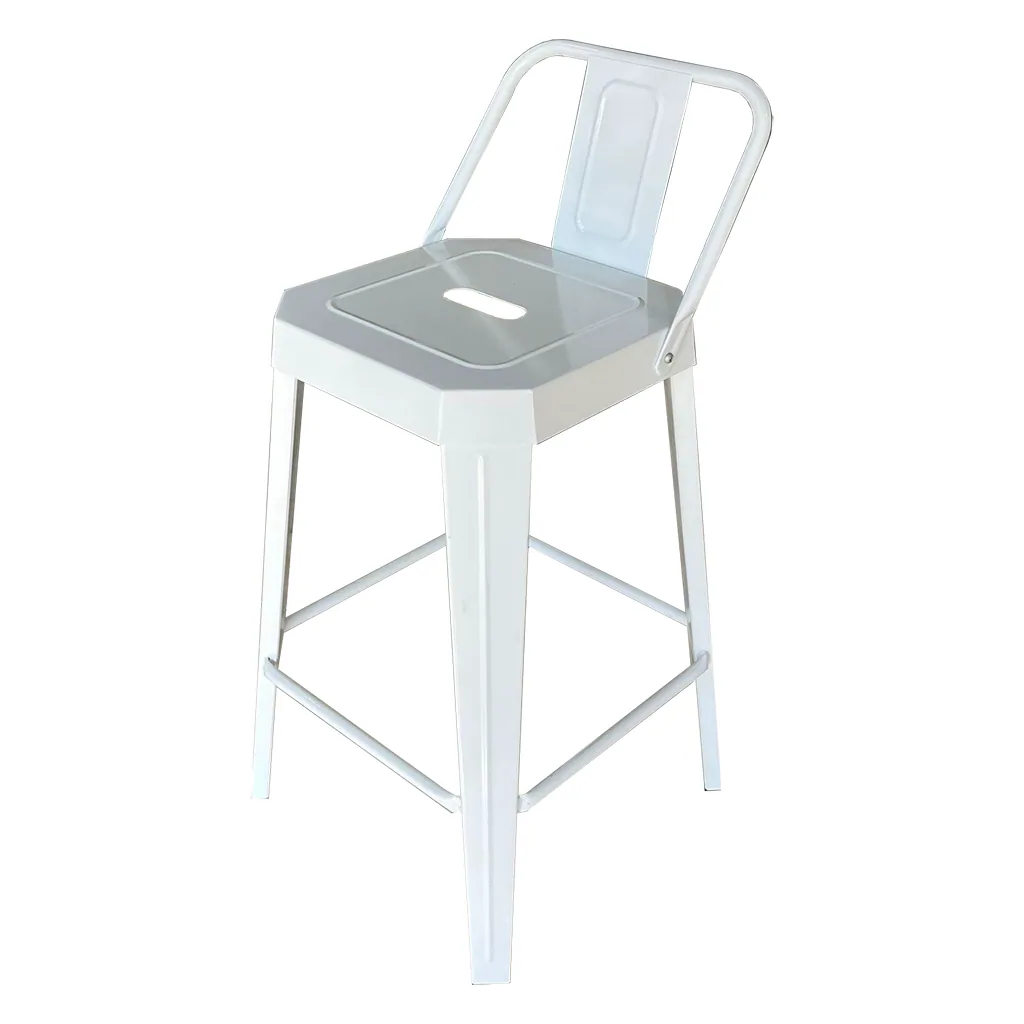 Banqueta alta Runko 73 con respaldo - Banqueta apilable Tromen - Blanca — vista principal, Tromen